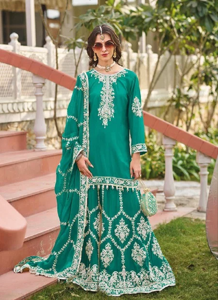 Sahiba By Your Choice Embroidery Chinon Readymade Suits Wholesale Online